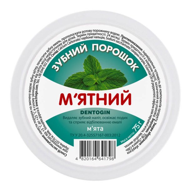 Whitening Zahnpasta Pulver Triuga Dentogin Smokers � Mint (75g)