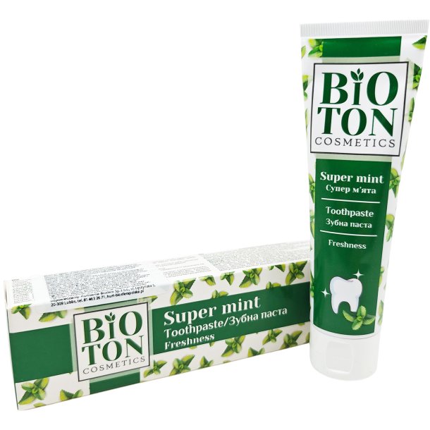 Bioton Super Mint  Fluorfrei Zahnpasta � Intensive Frische und effektive t�gliche Zahnpflege (100 ml.)