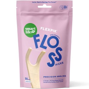 SmartLifEco FlexPik Floss Picks Unflavoured � Bærekraftig tanntråd med frisk mintsmak (50 stk.)