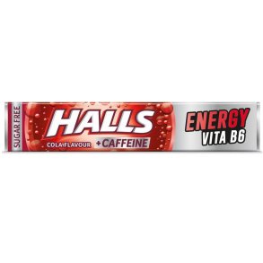 HALLS Keelpastilles Energy Cola Flavour + Caffeine 32g