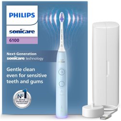 PHILIPS Sonicare El-tannbørste 6100 Blue Inkludert Reise-etui