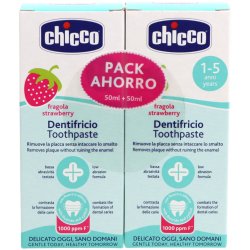 Chicco Strawberry Toothpaste 1�5 �r � Mild barnetannkrem med jordb�rsmak (2 x 50 ml)