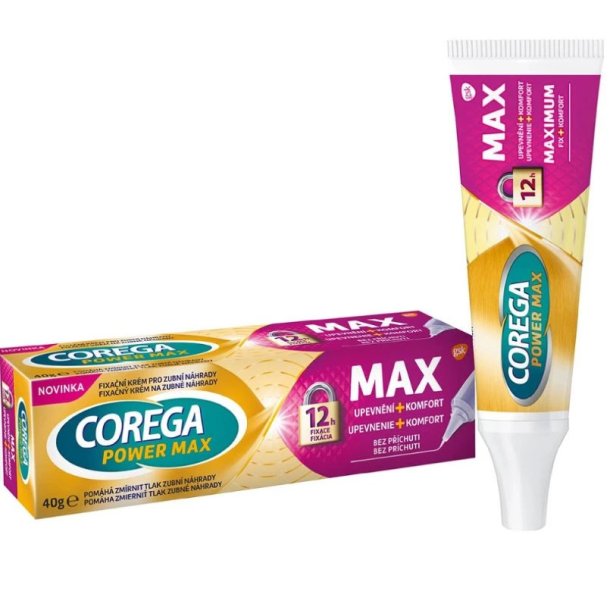 Geschmacksneutraler Prothesenkleber Gro�e Tube COREGA Power Max Hold + Comfort Zinkfrei (70g)