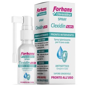 FORHANS Klorhexidin Spray 0,30% � Effektiv antiseptisk spray til mund, tandk�d og hals