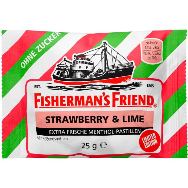 Fisherman�s Friend Strawberry &amp; Lime � Intens friskhet med fruktig twist (25 g.)