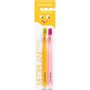 MediBlanc Kids & Junior brosses à dents Pink/Orange  Soin dentaire doux pour enfants