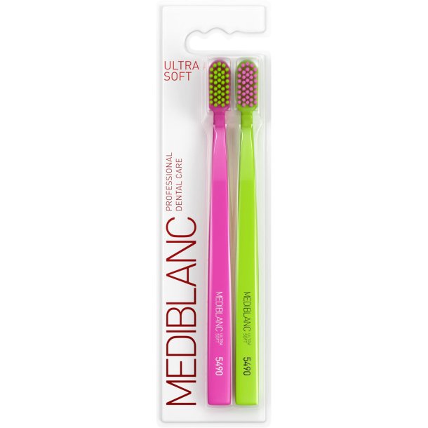 MediBlanc Brosses à dents 2 pcs. 5460 Ultra Soft Pink/Green
