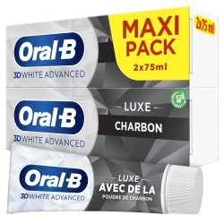 Oral-B 3D White Advanced Luxe Charcoal Tandkr�m 2 x 75 ml