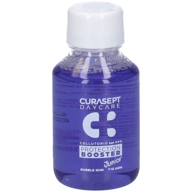 Curasept Daycare Protection Booster Junior Bubble Gum Bain de bouche – Bain de bouche quotidien pour enfants de 7 � 12 ans (100 ml.)
