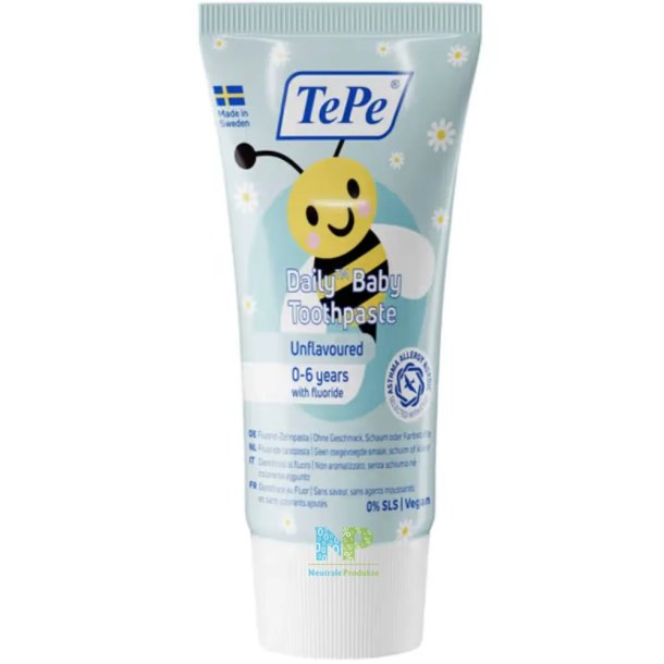 TePe Daily Baby Tandpasta 0-6 �r med Fluor � Uden Smag