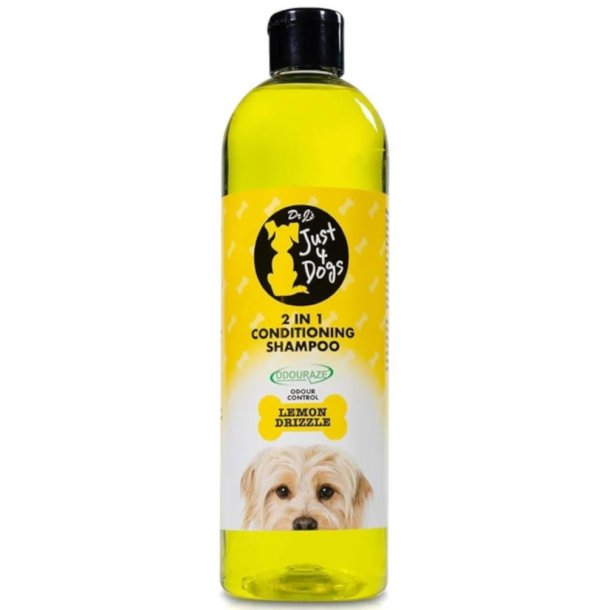 Dr. J's Just 4 Dogs 2-i-1 Hundeshampoo med Balsam Lemon Drizzle 500 ml