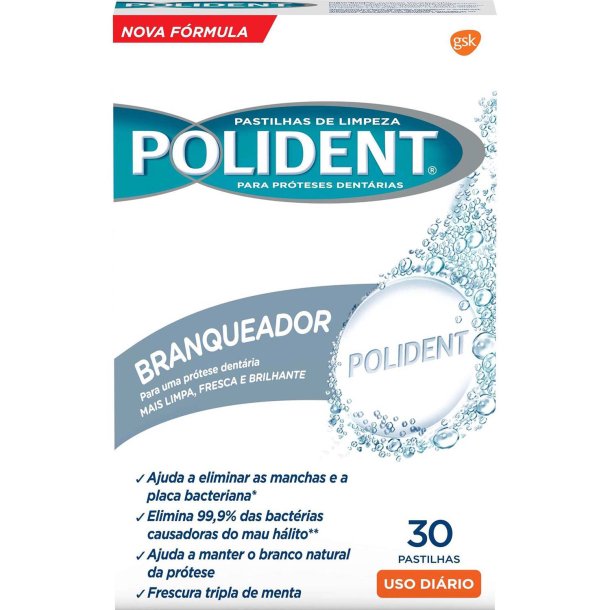 Polident Whitening Rengöringstabletter för Tandproteser  30 st.