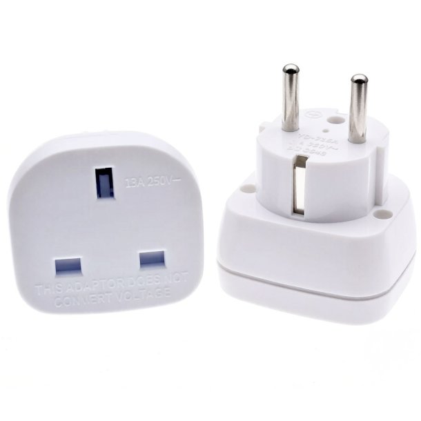 Reiseadapter UK zu EU � Gro�britannien zu Europa geerdeter Adapter (13A)