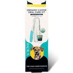 Radius Organic Canine Oral Care Kit til Hvalpe � �kologisk Tandplejes�t med Ekstra Bl�d Tandb�rste