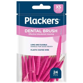 Plackers Dental Brush XS (0,4 mm) � Interdentalborstar för effektiv rengöring mellan tänderna (24 st.)