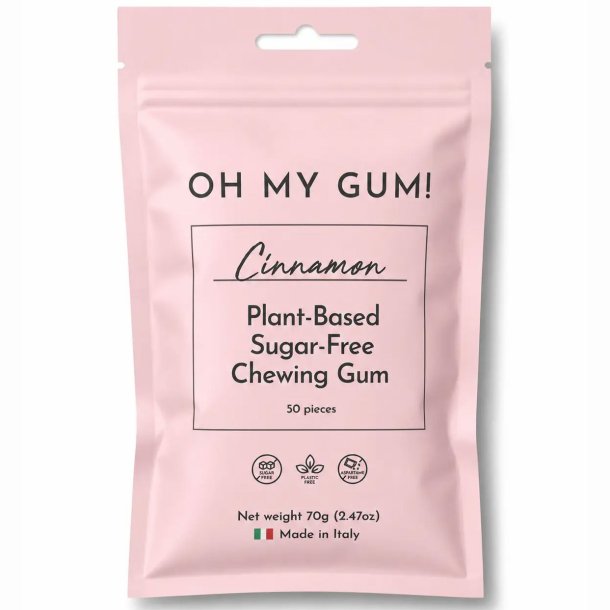 OH MY GUM! Cinnamon � V�xtbaserat sockerfritt tuggummi med xylitol och naturlig kanel (50 st.)