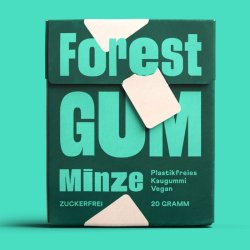 Forest Gum Minze � Plastfritt tuggummi med xylitol, naturlig mintsmak och v�xtbaserad tuggummibas � 20 g