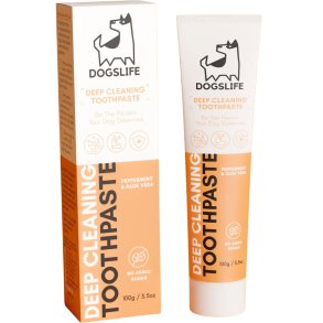 DOGSLIFE Deep Cleaning 100 g  Zahnpasta ffcr Hunde mit Aloe vera, peppermint und natfcrlichen Pflanzenextrakten