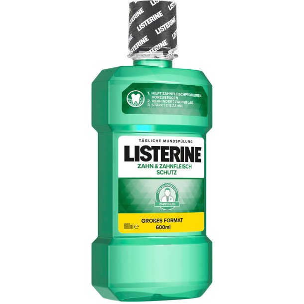 600 ml. Bain de bouche Listerine Fresh Mint - protection dents + gencives