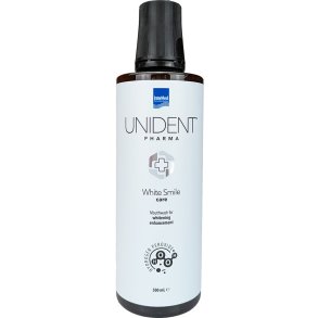 UNIDENT Pharma White Smile Care Mundskyl 500 ml � Whitening mit Hydrogen Peroxide, Fluor und Xylitol