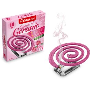 Setablu Geranium Spirales anti-moustiques � 10 pcs. avec support en métal