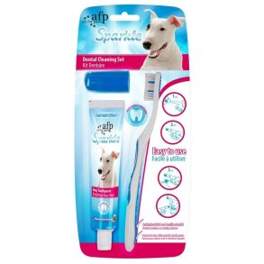 AFP Sparkle Dental Cleaning Set f�r Hund � Tandv�rdsset med Peanut Butter Tandpasta