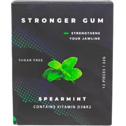 Stronger Gum Spearmint Vitamin D3 + K2 � Sukkerfrit tyggegummi med lang tyggetid og vitaminer (12 stk.)