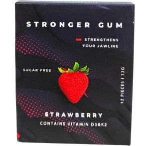 Stronger Gum Strawberry � Sukkerfrit tyggegummi med vitamin D3 & K2 | 12 stk.