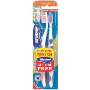 Wisdom Contour Brush Medium Tannb�rster � Ergonomisk Design � 2 stk.