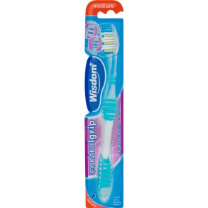 Wisdom Controgrip Medium Tannbørste  Ergonomisk grep & Interdental børstehår