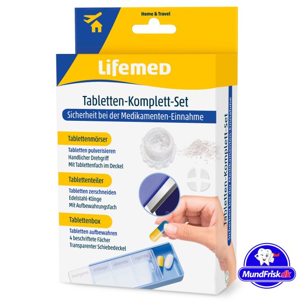 Lifemed Tabletten-Set, Pillenbox, Pillenteile, Pillenzerkleinerer