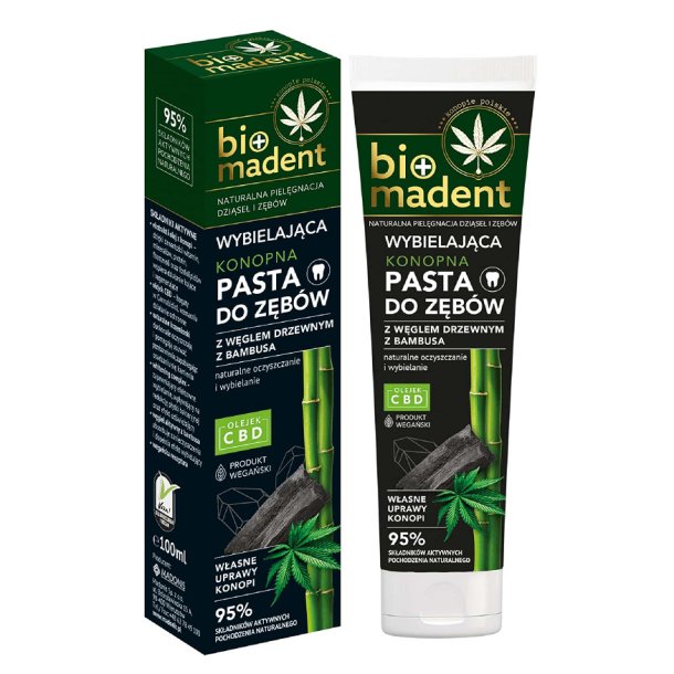 Bio Madent Whitening Hemp Toothpaste with CBD &amp; Bamboo Charcoal 100 ml