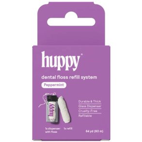 HUPPY Dental Floss Refill System Dispenser + 2 x 30 mtr. Zahnseide