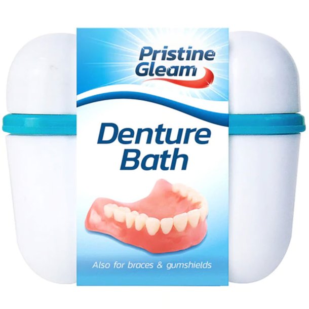 Pristine Gleam Denture Bath � Boîte de rangement et de nettoyage pour prothèses dentaires