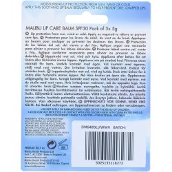 Malibu Lip Care Balm SPF 30 � baume à lèvres avec protection solaire, 3 x 5 g