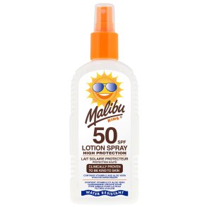 Malibu Kids Lotion Spray SPF 50 � vattenresistent solspray f�r barn, 200 ml