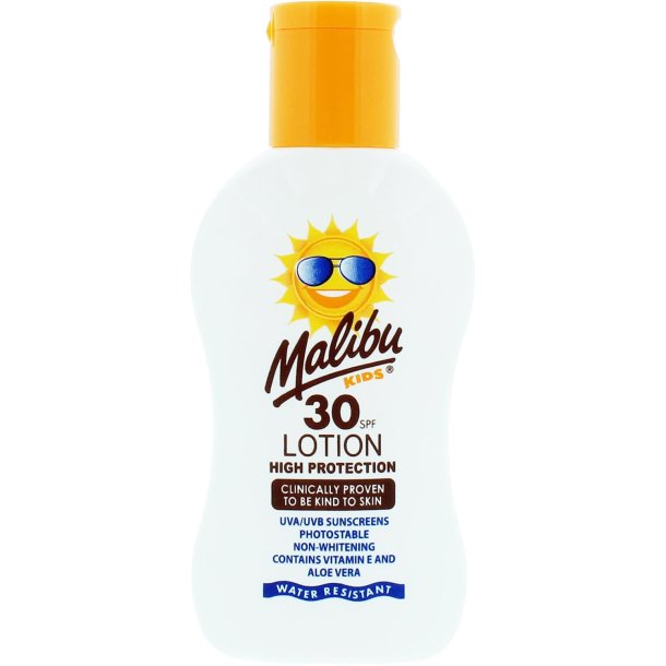 Malibu Kids Lotion SPF 30 � vattenresistent solkräm för barn, 100 ml