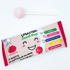 Lollitol Denti-Pop Framboos � suikervrije lolly met xylitol 6g
