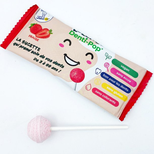 Lollitol Denti-Pop Aardbei � suikervrije lolly met xylitol