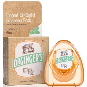 Dr. Ginger's Coconut Oil + Xylitol Expanding Floss Coconut Mint 30 m � Ekspanderende hammaslanka kookos�ljyll� ja xylitolilla