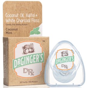 Dr. Ginger's Coconut Oil, Xylitol & White Charcoal Floss Coconut Mint 30 mtr.
