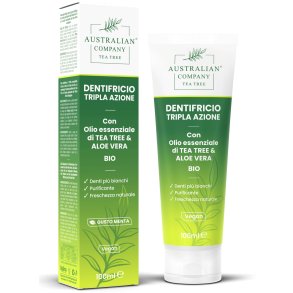 Australian Tea Tree Triple Action � Xylitol Dentifrice avec huile de tea tree biologique, aloe vera biologique et fluor (100 ml.)
