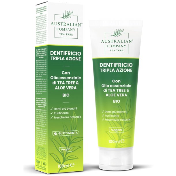 Australian Tea Tree Triple Action � Xylitol Dentifrice avec huile de tea tree biologique, aloe vera biologique et fluor (100 ml.)