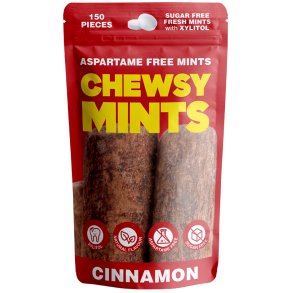 Chewsy Mints Cinnamon � Sockerfria mintpastiller med 96% Xylitol (150 st.)