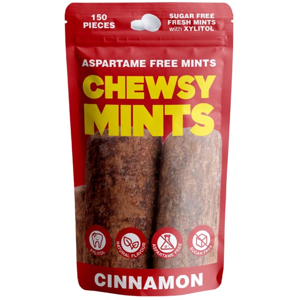 Chewsy Mints Cinnamon � Sockerfria mintpastiller med 96% Xylitol (150 st.)