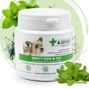 4-Beiner DENTY Dog & Cat � Naturligt tandplejepulver til hunde og katte 90 g