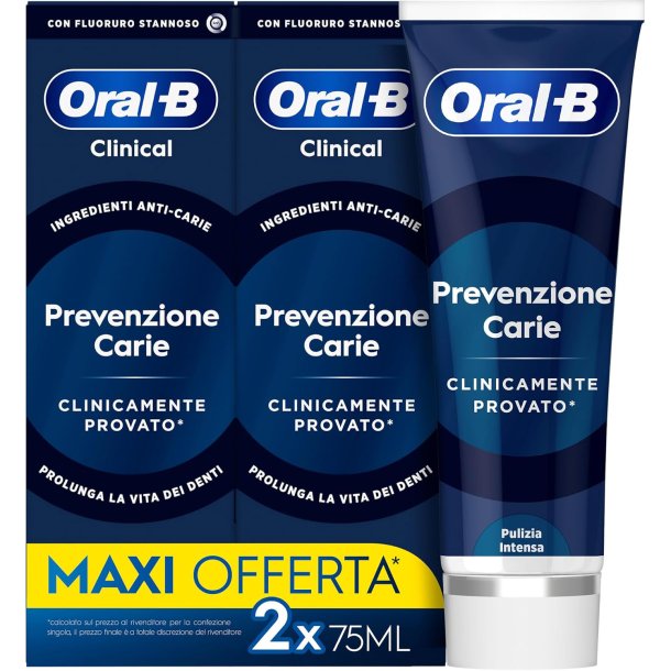Oral-B Kariesf�rebyggande Tandkr�m – 2 x 75 ml. Clinical Cavity Prevention