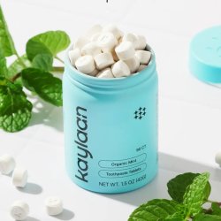 Kaylaan Organic Mint Tannkremtabletter med nano-hydroksyapatitt (90 stk.)