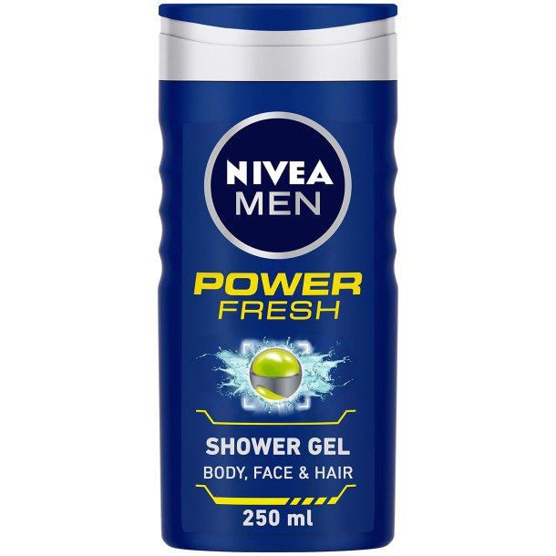 NIVEA MEN Power Fresh Shower Gel � voor lichaam, gezicht en haar, 250 ml