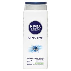 NIVEA MEN Sensitive 3-in-1 Shower Gel – voor lichaam, gezicht en haar, 500 ml